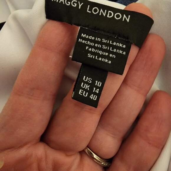 Maggy London Abstract Pastel One Shoulder Midi Dress Size 10, Zipper sticks - Picture 7 of 11